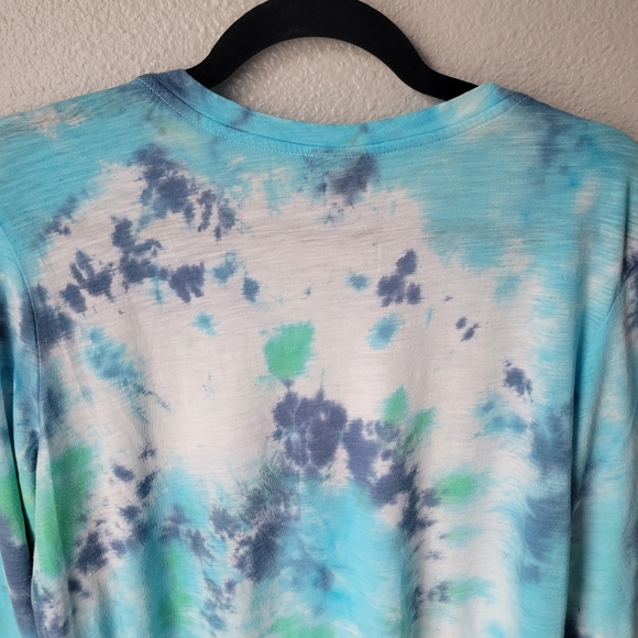 Patagonia 3/4 Sleeve Tie Dye Crew Neck Shirt Size In Large Turquoise Tie Dye - Picture 5 of 8